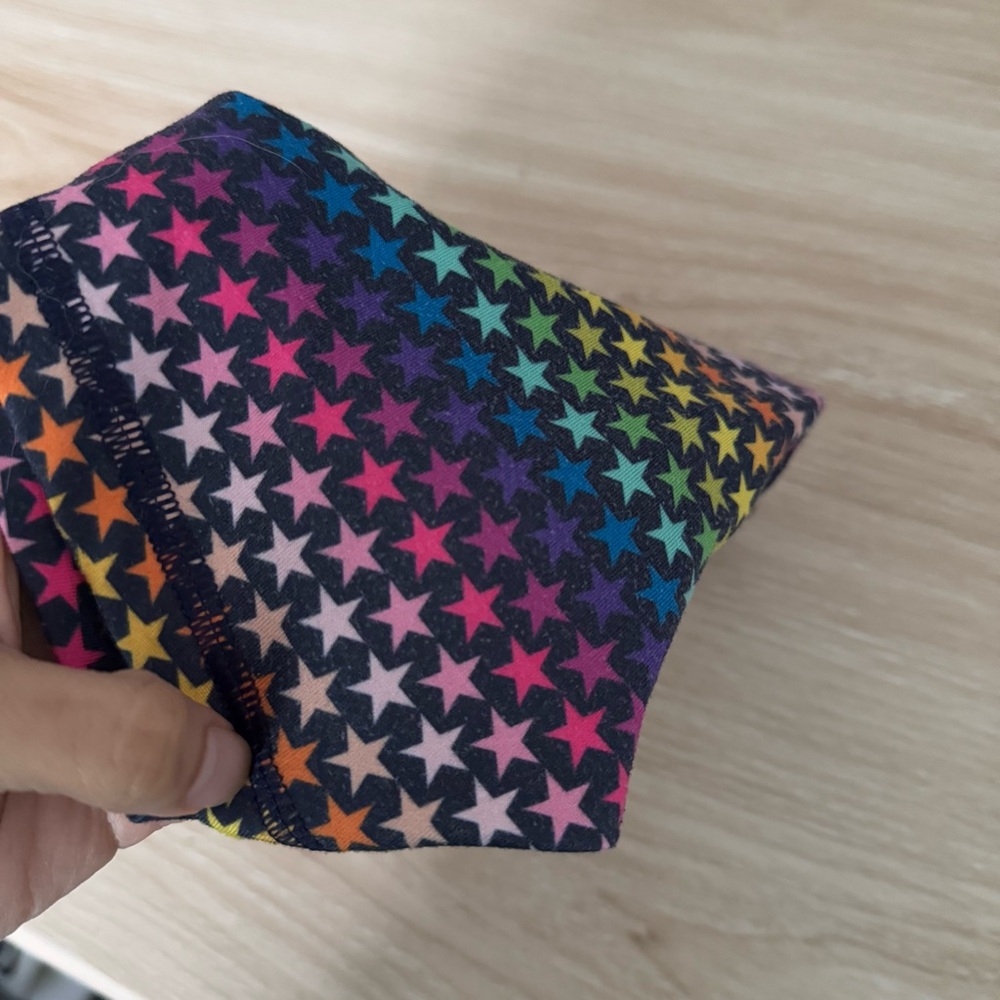 Fleo Medium Sherbert Mini Rainbow Stars High Waist Black 2.5” Shorts - Picture 2 of 7